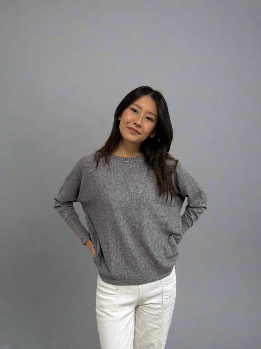 Yuna Loose-fit Sweater By Celica (Grey)