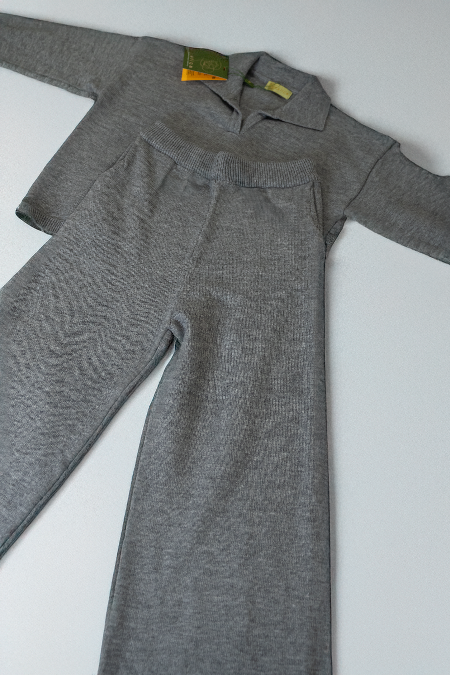 Noelle Rib Knit Two-Piece Set By Celica (Grey)