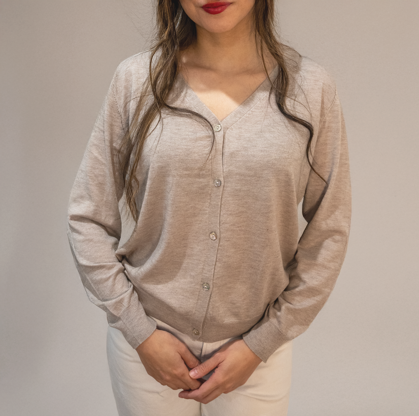 Veera Lightweight Cardigan By Celica (Beige)