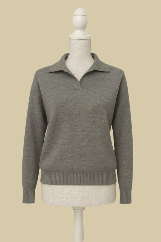 Noelle Rib Knit Two-Piece Set By Celica (Grey)