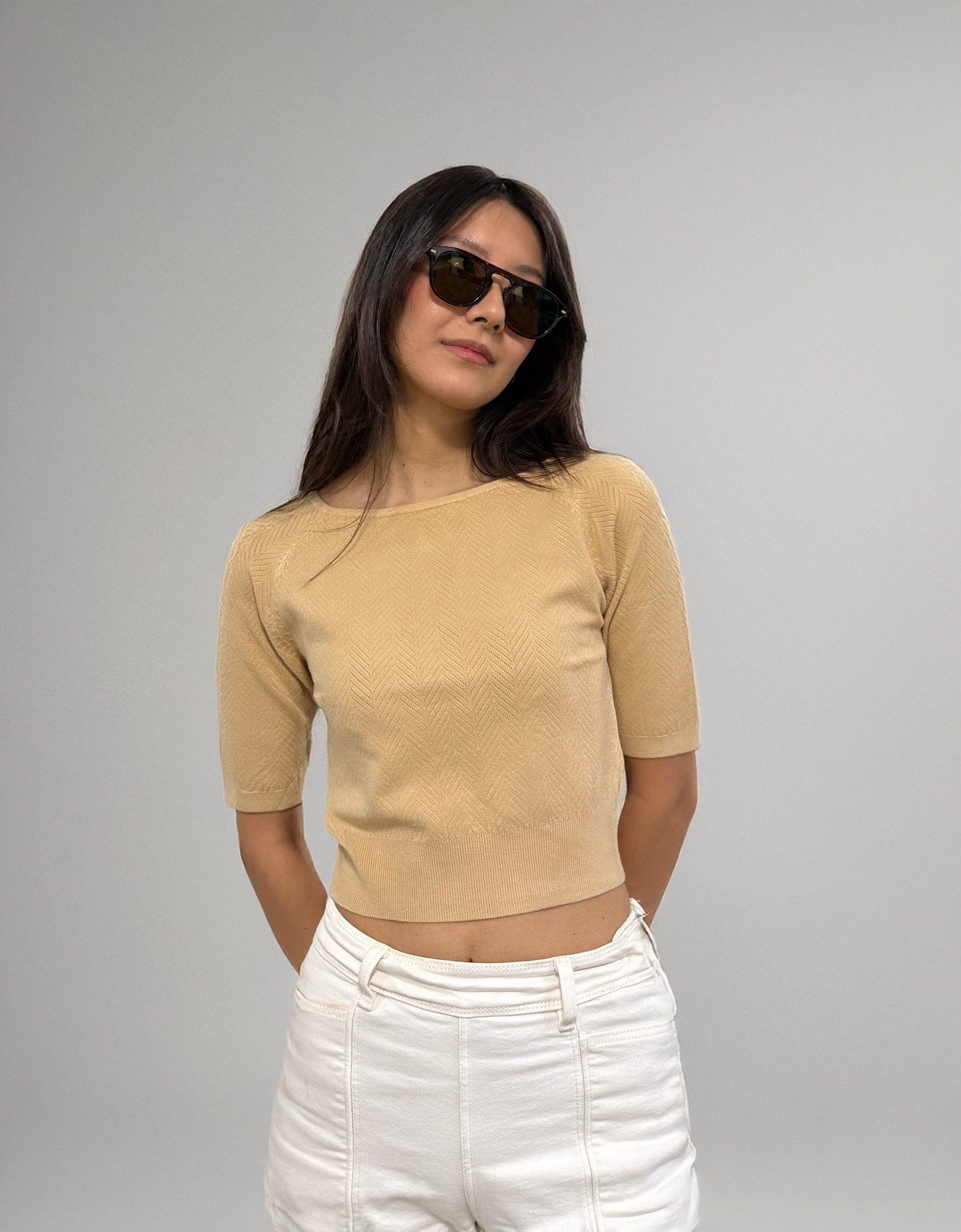 Aire Half Sleeve Blouse By Celica (Cream)